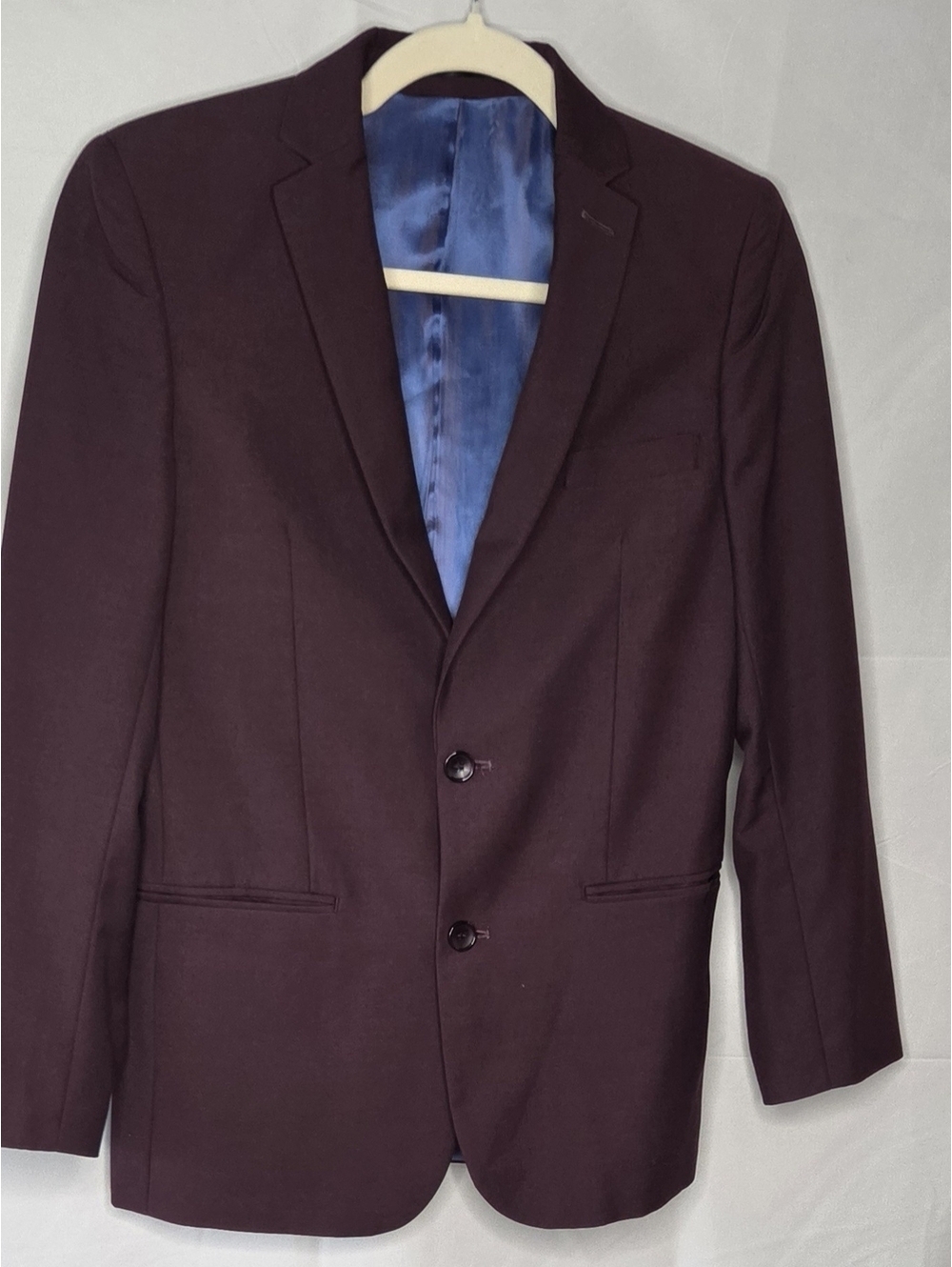 Isaac Mizrahi Boys Wool Blend Suit Jacket Blazer Sz 16 Burgundy Plum Classic Fit